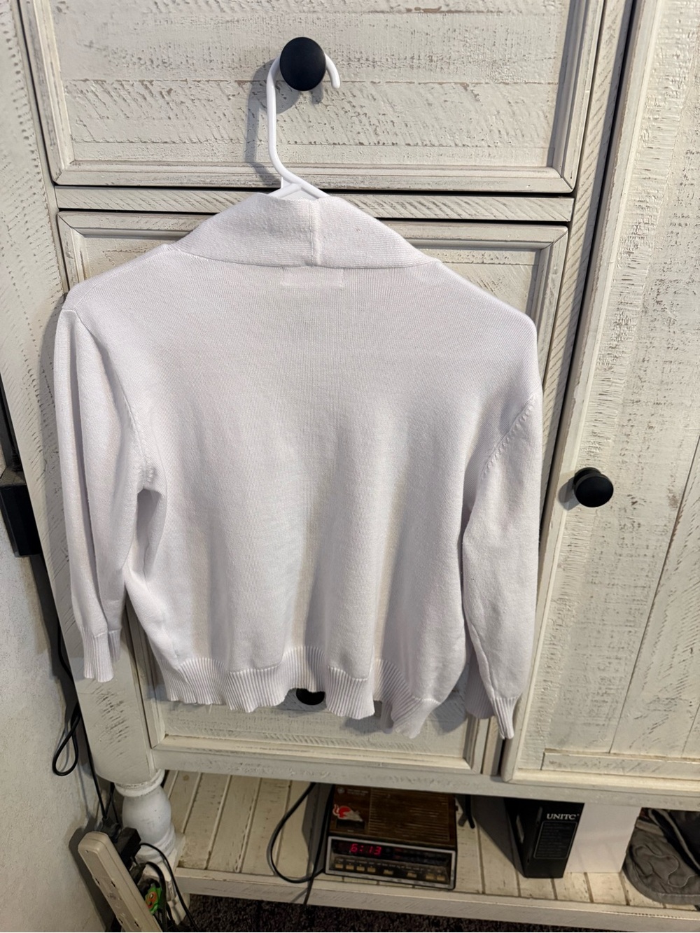 Doublju White Lightweight Women's Cardigan Sweater